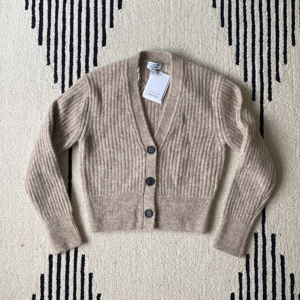 & Other Stories Tan Ribbed Cardigan